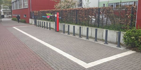 Die geschlossene StadtRad-Station an der Maretstraße. Foto: André Zand-Vakili Maretstraße: StadtRad-Station wurde wegen Vandalismus geschlossen