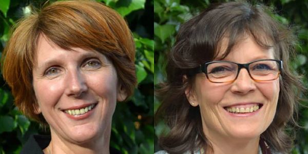 Die Spitzenkandidatinnen der Grünen.: Britta Herrmann (links) und Gudrun Schittek. Foto: Langner/Grüne Bürgerschaft: Grüne küren ihre Kandidaten für Harburg und Süderelbe