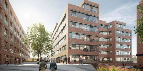 Die Visualisierung zeint, wie das Aqua2Dock aussehen wird. Foto: Vero digital/Schenk Fleischhaker Aqua2Dock: Baugenehmigung für Hotel im Binnenhafen wurde erteilt