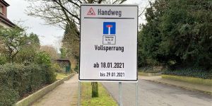 Verlängerung am Handweg: Straße bleibt bis 29. Januar gesperrt