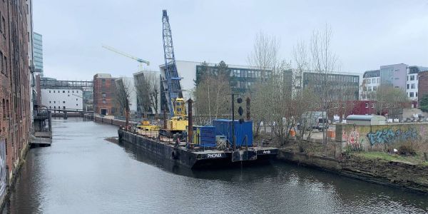 Binnenhafen: Ein weiteres Stück historische Kaimauer wird saniert