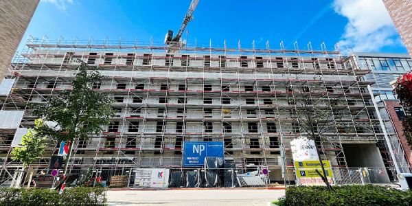 Neubau im Binnenhafen wächst rasant: Nächste Woche ist schon Richtfest