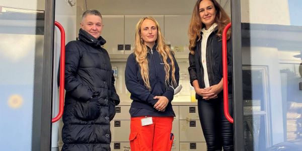 Der Medibus des DRK: Ab sofort sind auch Ärzte aus der Ukraine an Bord