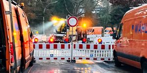 Wasserrohrbruch: Der Beerentalweg musste voll gesperrt werden