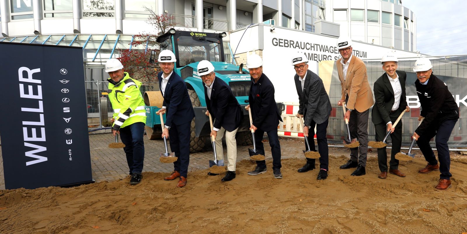 Erster Spatenstich: Autohaus Weller baut neues Parkhaus am Standort Harburg
