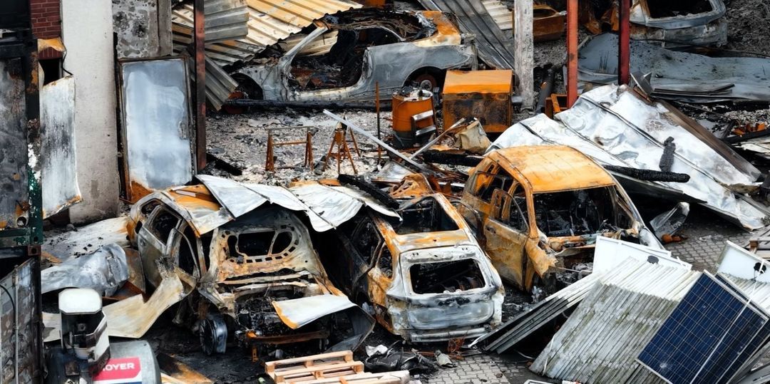 Das Feuer auf der Veddel ist aus: Was bleibt ist ein Bild der Verwüstung