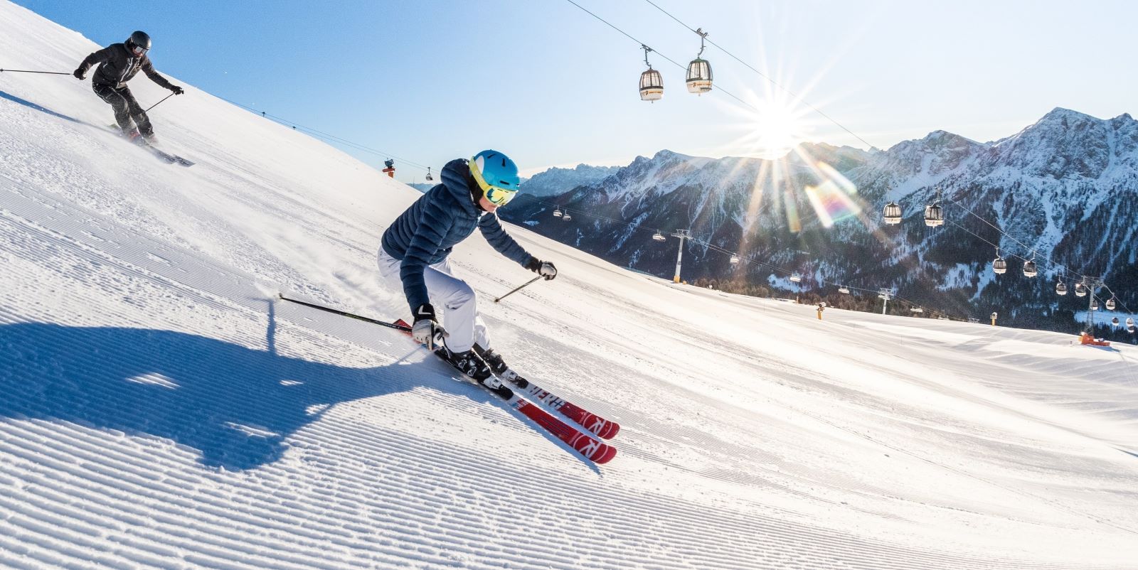 Traumhafte Abfahrten vor spektakulärer Kulisse am Kronplatz. Foto: Dolomitenregion Kronplatz