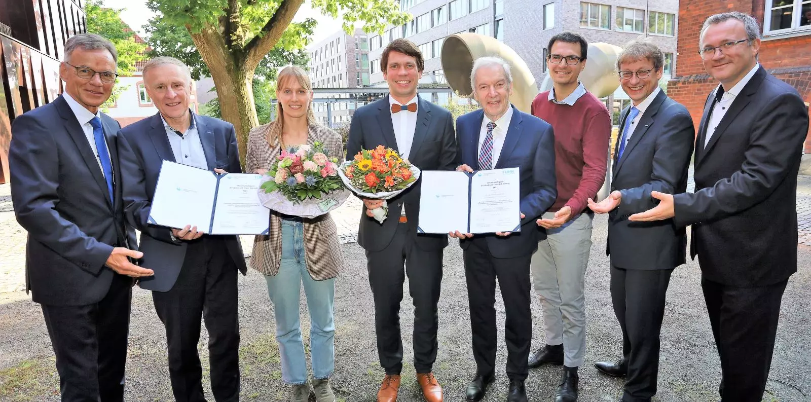 Innovative Nachwuchswissenschaftler der TUHH erhielten den Wissenschaftspreis. Foto: Christian Bittcher