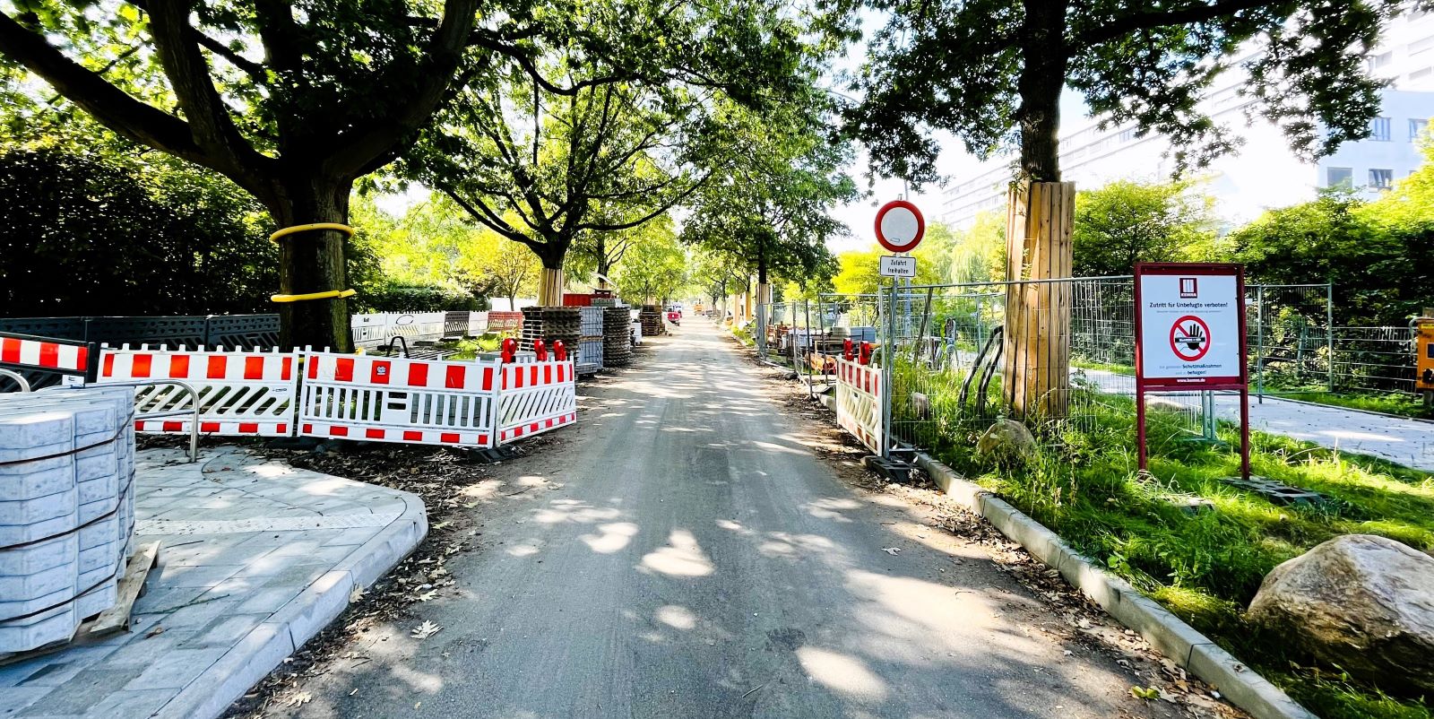 Der Ausbau der Veloroute 11 an der Denickestraße in Eißendorf geht in den nächsten und letzten Abschnitt. Foto: Christian Bittcher