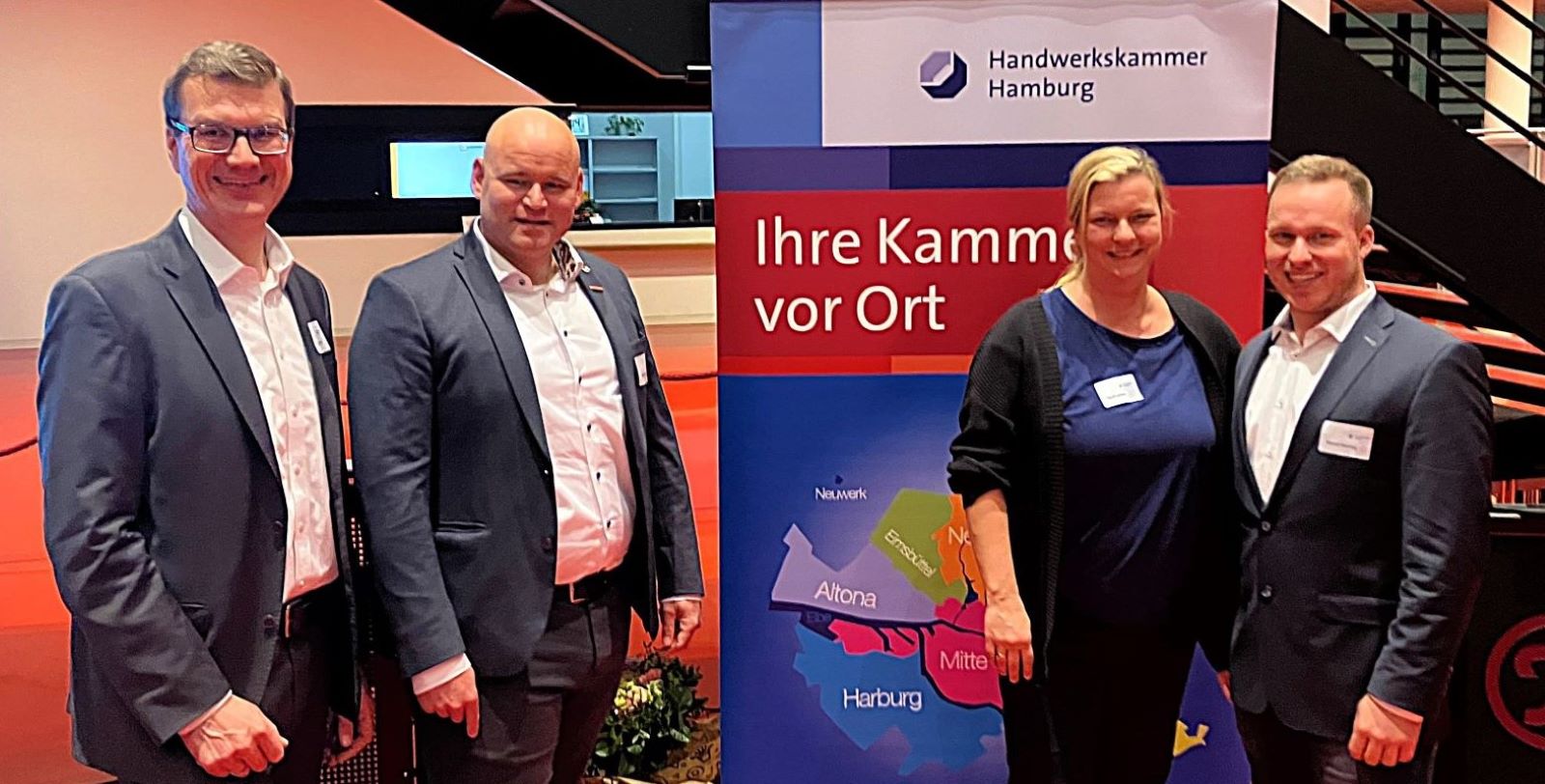  Carsten Mumm, Rene Rückert, Steffi Jensen und Pascal Henning. Foto: hwk 