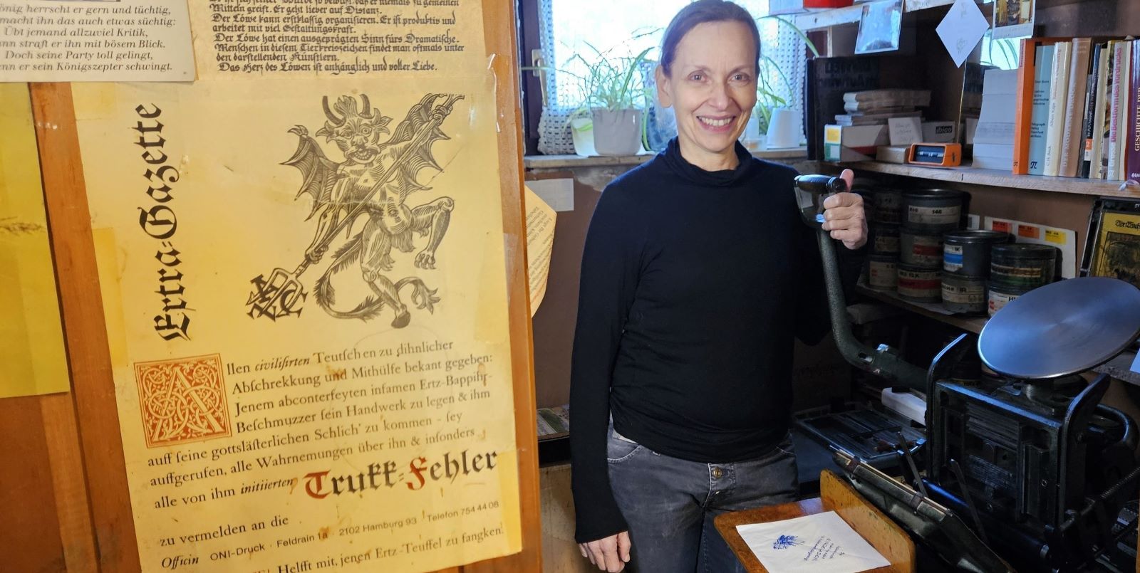 Gundula Niegot möchte die historische Buchdruckerei erhalten. Foto: privat